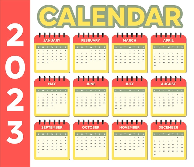 Plantilla de planificador de calendario para 2023