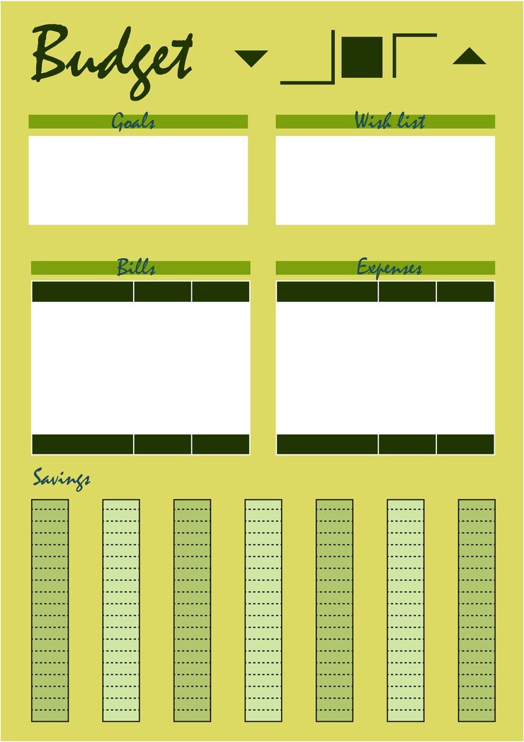 Vector plantilla de planificador de presupuesto para diario y cuaderno.