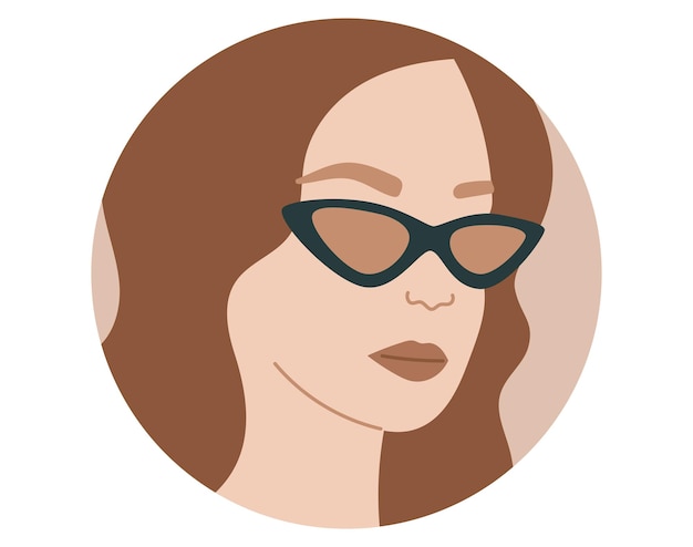plantilla de portada para los aspectos más destacados de las redes sociales Mujer joven y hermosa de moda con gafas de sol