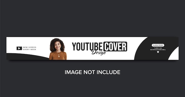 plantilla de portada de banner de YouTube en blanco y negro