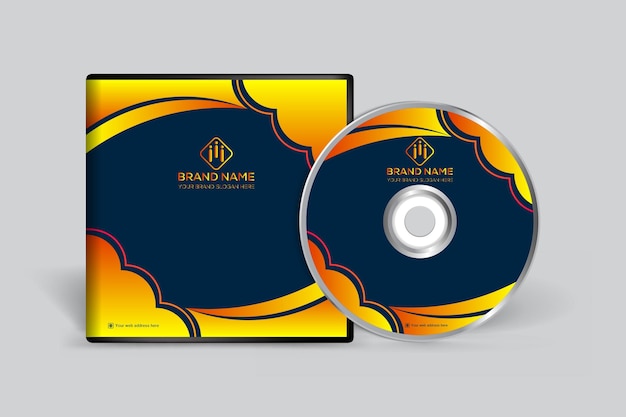 Plantilla de portada de cd con color amarillo