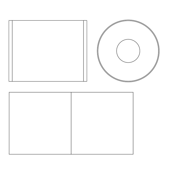 Vector plantilla de portada de cd dvd en blanco