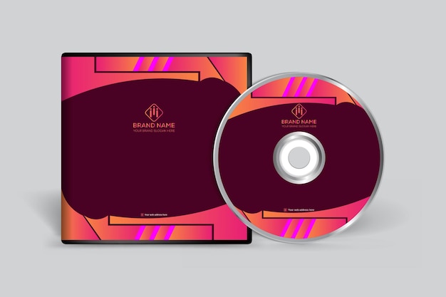 Vector plantilla de portada de cd moderna y colorida
