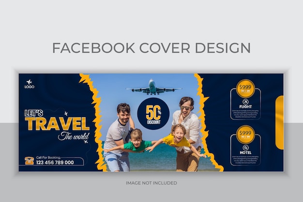 plantilla de portada creativa de Facebook para viajes