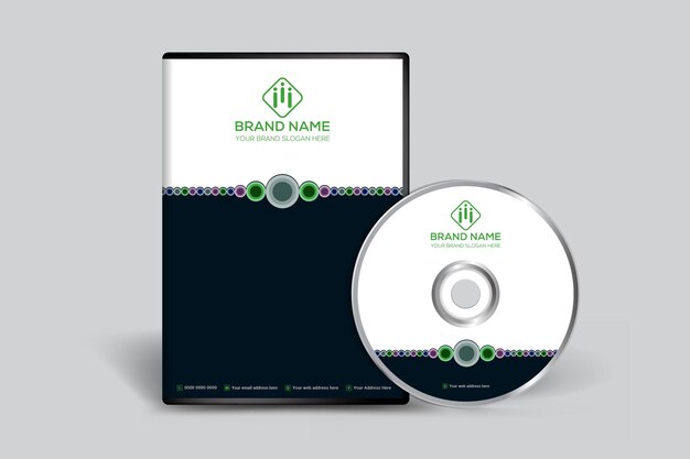 Plantilla de portada de DVD creativa y limpia