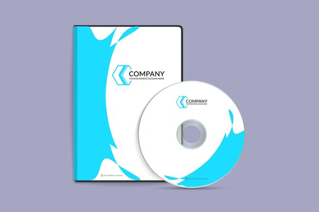 Vector plantilla de portada de dvd creativa, moderna y sencilla
