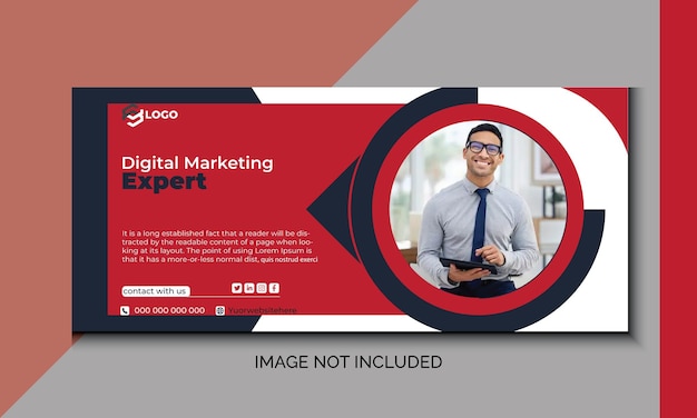 Plantilla de portada de Facebook Agencia de marketing digital plantilla de portada social y anuncio de banner web
