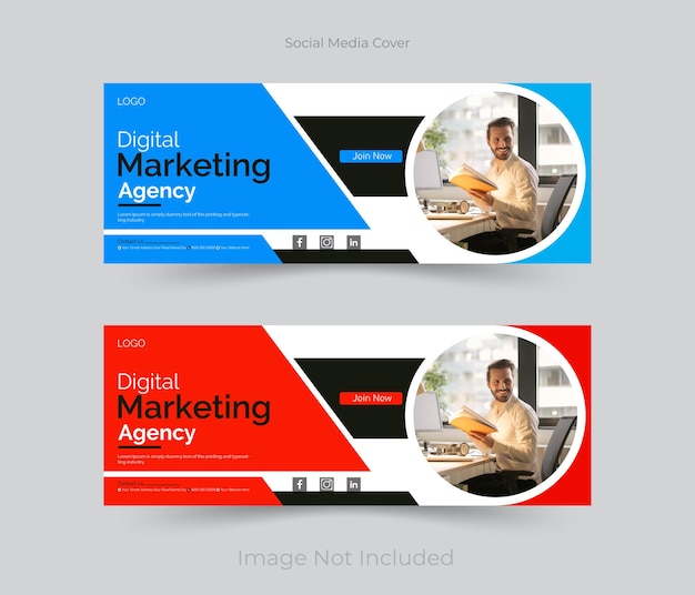 plantilla de portada de Facebook corporativa de marketing digital