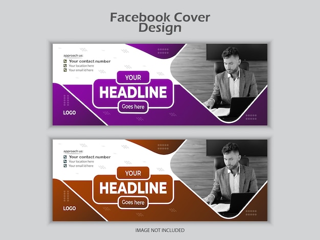 plantilla de portada de Facebook corporativa moderna y profesional de vectores