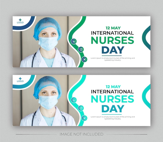 Vector plantilla de portada de facebook del día internacional de las enfermeras