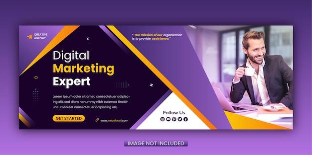Plantilla de portada de facebook de marketing digital moderno corporativo