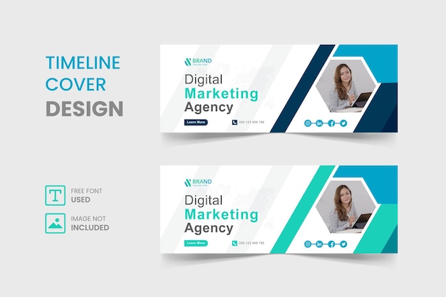 Plantilla de portada de facebook de marketing digital