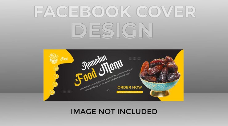 Plantilla de portada de Facebook moderna o diseño de publicación de redes sociales de alimentos