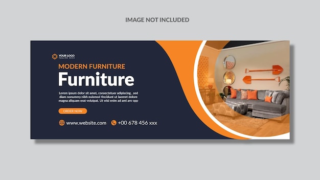 Plantilla de portada de Facebook de muebles modernos en archivo EPS