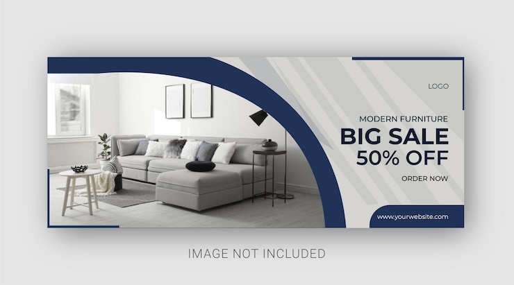 Vector plantilla de portada de facebook de muebles