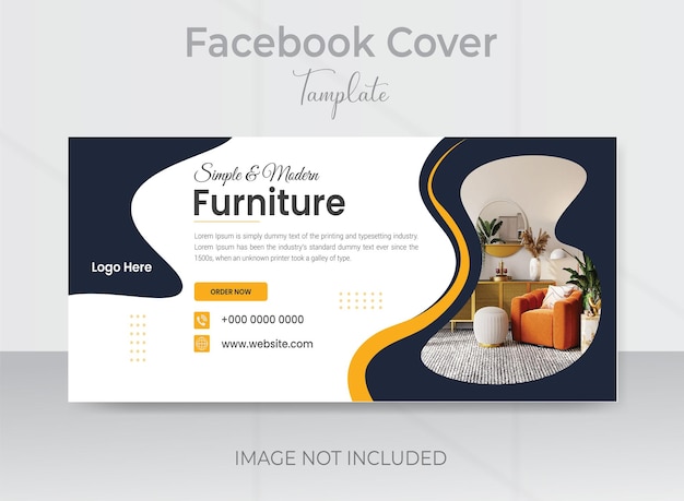 Plantilla de portada de facebook de muebles.