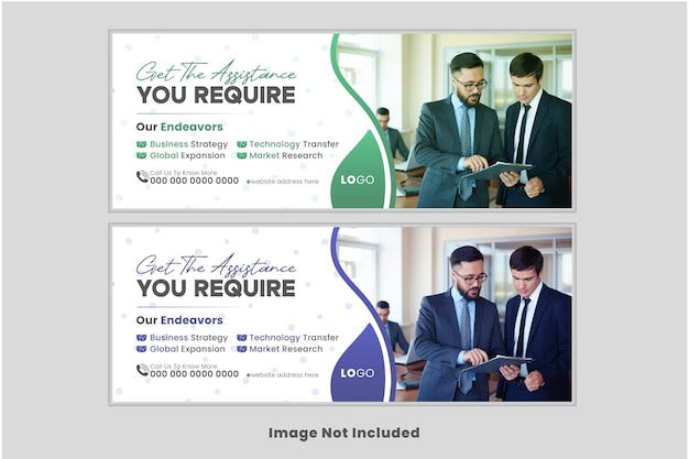 Plantilla de portada de Facebook de negocios corporativos minimalista con contenido y concepto de diseño creativo