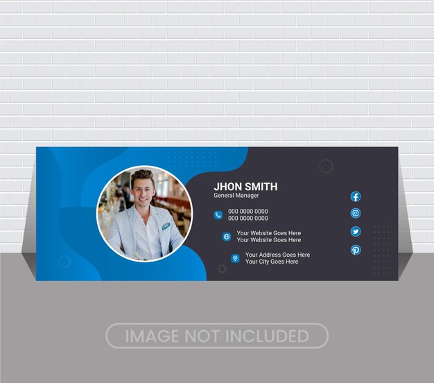plantilla de portada de facebook personal o identidad personal o diseño de firma de correo electrónico