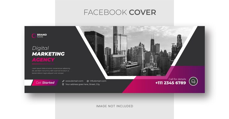 Plantilla de portada de Facebook de redes sociales corporativas de marketing digital