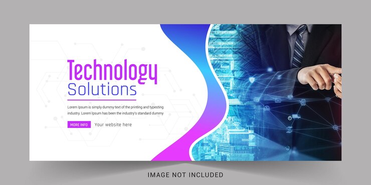 Vector plantilla de portada de facebook de tecnología