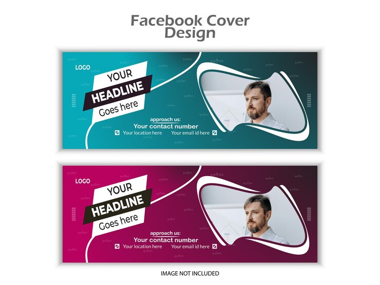 plantilla de portada de facebook vectorial de colores