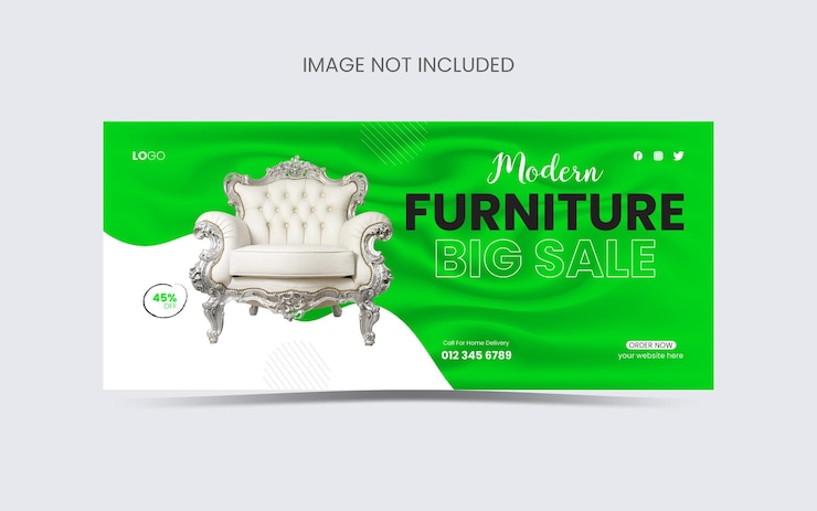 Plantilla de portada de Facebook para venta de muebles