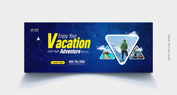 Plantilla de portada de facebook de viajes y turismo