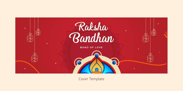 Plantilla de portada de festival indio happy raksha bandhan