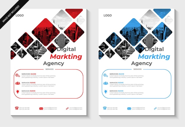 Plantilla de portada de folleto y diseño de volante multipropósito de negocios corporativos