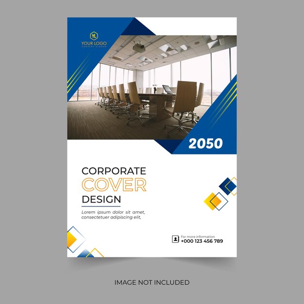 Plantilla de portada de folleto informe anual corporativo comercial o diseño de portada de libro para uso multipropósito