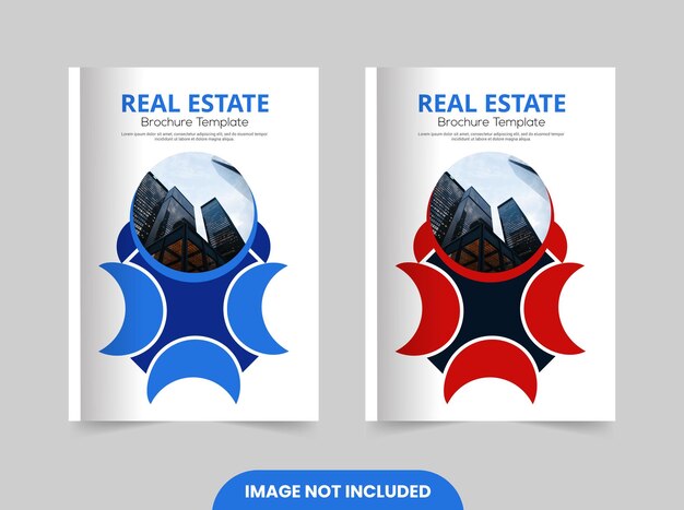 Plantilla de portada de folleto inmobiliario Vector Premium