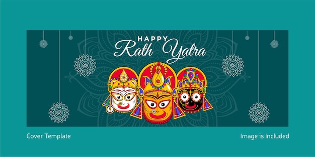 Plantilla de portada de happy rath yatra