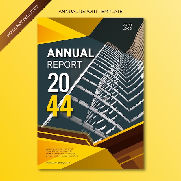 plantilla de portada de informe anual de diseño limpio