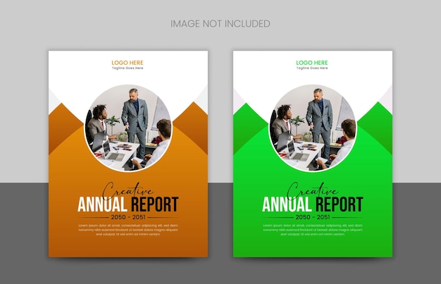 plantilla de portada del informe anual minimalista de negocios limpios