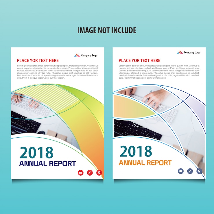 Vector plantilla de portada de informe anual moderna