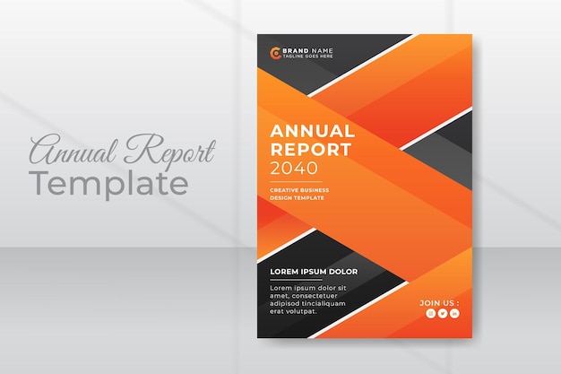 Plantilla de portada de informe anual de negocios colorido abstracto moderno