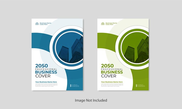 Plantilla de portada de informe anual o portada de negocio vectorial y portada de perfil de empresa