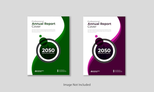 Plantilla de portada de informe anual o portada de negocio vectorial y portada de perfil de empresa