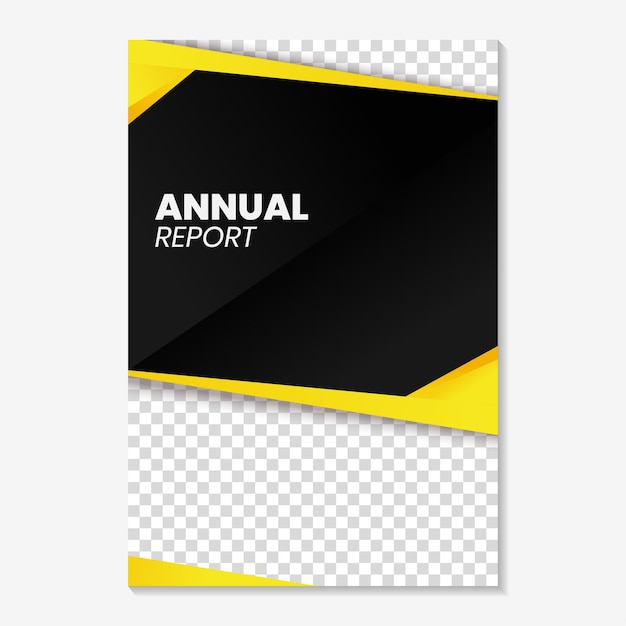 Plantilla de portada de libro de informe anual con un moderno diseño minimalista en amarillo