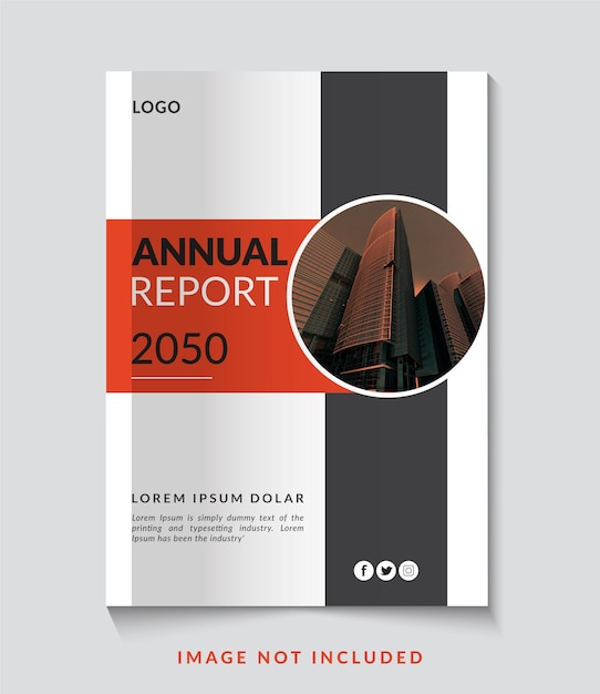 Plantilla de portada de libro moderno corporativo de informe anual