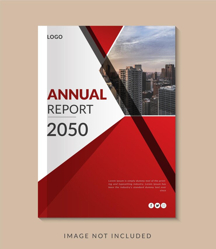 Plantilla de portada de libro moderno corporativo de informe anual
