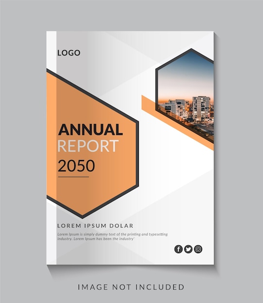 Plantilla de portada de libro moderno corporativo de informe anual