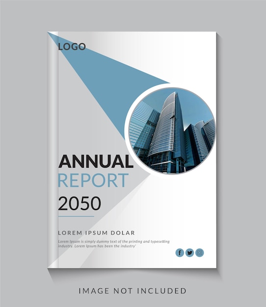 Plantilla de portada de libro moderno corporativo de informe anual