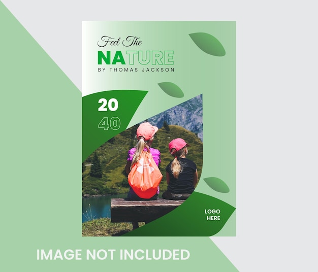 plantilla de portada de libro de naturaleza abstracta