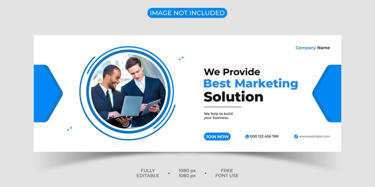 plantilla de portada de marketing digital de Facebook y banner web