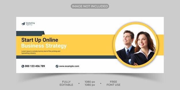 plantilla de portada de marketing digital de Facebook y banner web