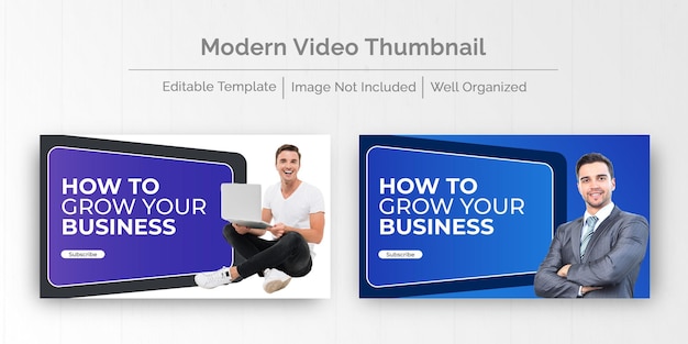 Vector plantilla de portada en miniatura de youtube