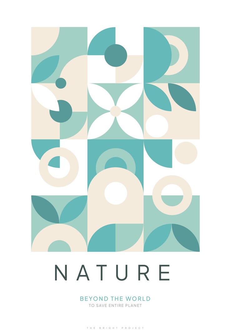 plantilla de portada minimalista con diseño de naturaleza geométrica