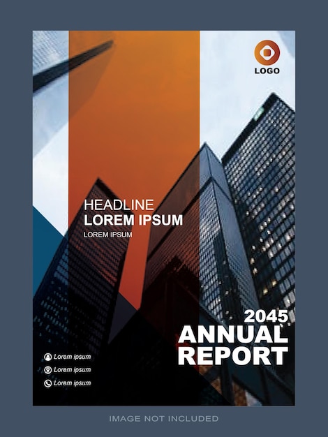Plantilla de portada de negocio de informe anual minimalista moderno