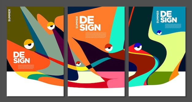 Plantilla de portada y póster del festival de música y arte colorido de verano para revista de eventos y banner web